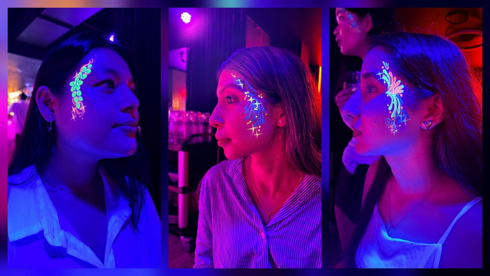Neon Light Glow Face Painting
